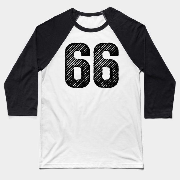 Sixty Six 66 Baseball T-Shirt by colorsplash